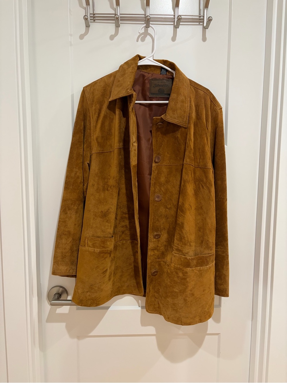 St. John's Bay Suede Shirt Jacket in Warm Brown